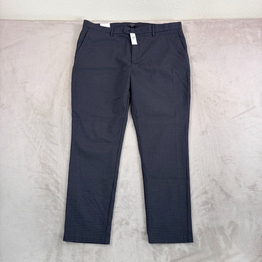 Banana Republic Grayson Tapered Slim Ankle Pants in Grey Black Check Men 40x31